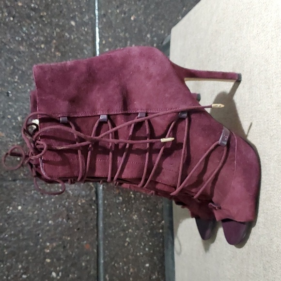 SAM EDELMAN ASHER SUEDE PEEP TOE HEELS SIZE 9 4 INCH HEELS GLADIATOR - Picture 4 of 13